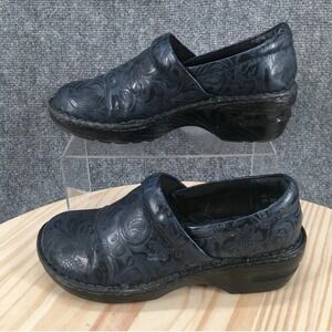 Bolo Shoes Womens 8 M Professional Clogs Heels Comfort Gray Blue Slip On Low Top